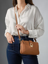 Shoulder Bag Equestre Leather Etrier Beige equestre EEQT0143-vue-porte