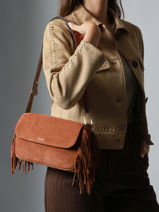 Shoulder Bag Country Etrier Brown country ECOU145M-vue-porte