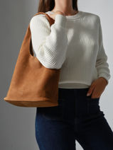 Hobo Cavalier Nubuck Leather Etrier Brown cavalier nubuck ECAN154M-vue-porte