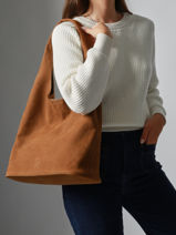 Hobo Cavalier Nubuck Leather Etrier Brown cavalier nubuck ECAN154L-vue-porte