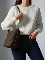 Crossbody Bag Cavalier Nubuck Leather Etrier Brown cavalier nubuck ECAN126S-vue-porte