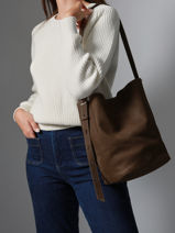 Crossbody Bag Cavalier Nubuck Leather Etrier Brown cavalier nubuck ECAN126M-vue-porte