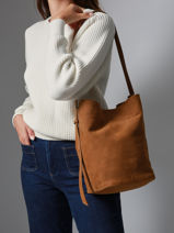 Crossbody Bag Cavalier Nubuck Leather Etrier Brown cavalier nubuck ECAN126M-vue-porte