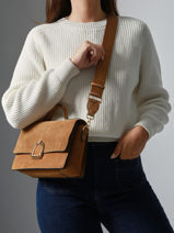 Crossbody Bag Altesse Suede Etrier Brown altesse suede EASU048M-vue-porte