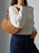 Shoulder Bag Altesse Suede Etrier Brown altesse suede EASU017M-vue-porte