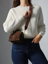 Crossbody Bag Altesse Suede Etrier Brown altesse suede EASU048X-vue-porte