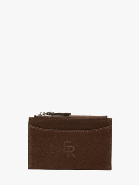 Card Holder Leather Etrier Brown cavalier nubuck ECAN094M
